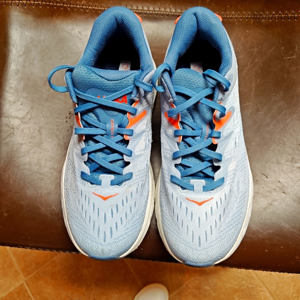 Hoka One One Woman's Blue and Orange Sneakers